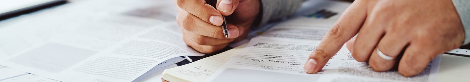 a person reviewing documents